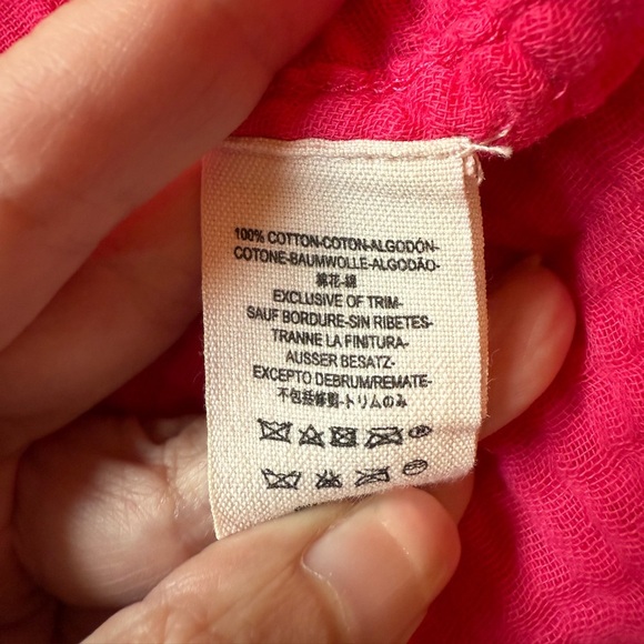 We the Free Magenta Pink Long Sleeved Gauze Button Up Lightweight Pockets Sz Med - Picture 8 of 12